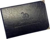 Папка из натуральной итальянской кожи с кольцами и тиснением логотипа