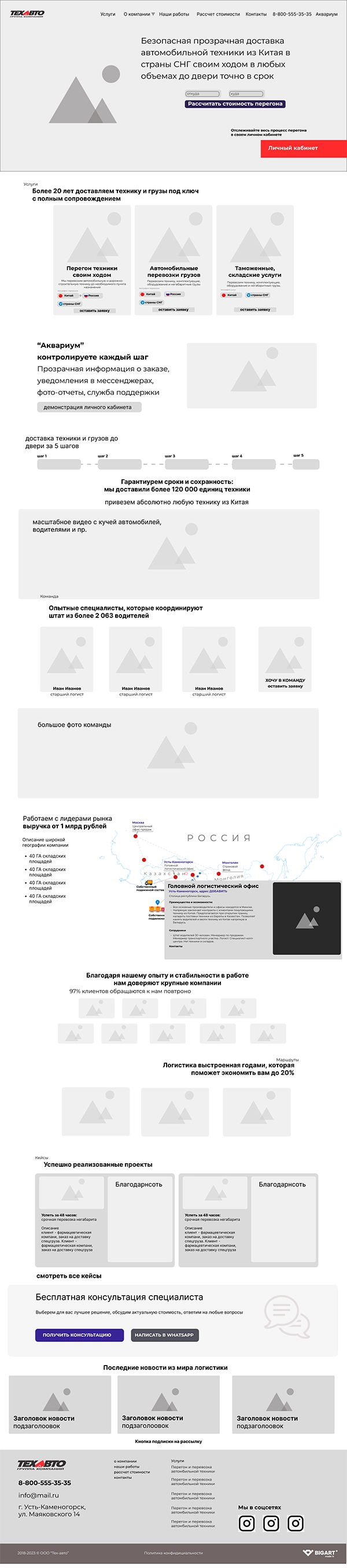 Прототип «Главной страницы» ТехАвто